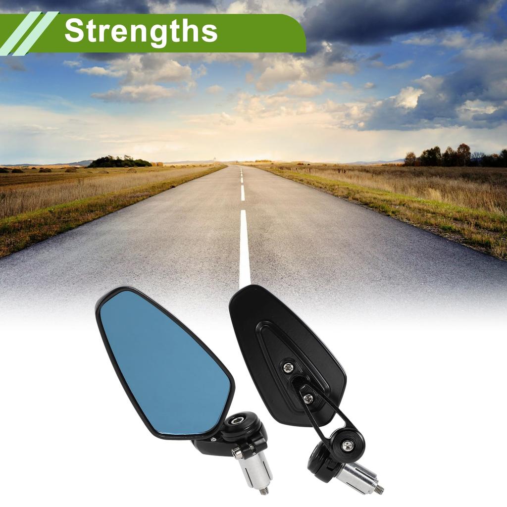 HOPESPANNER Universal Motorcycle Rear View Mirror Adjustable Side Rear View Mirror Aluminum Alloy 1 Set Black M6 Prismatic Shape