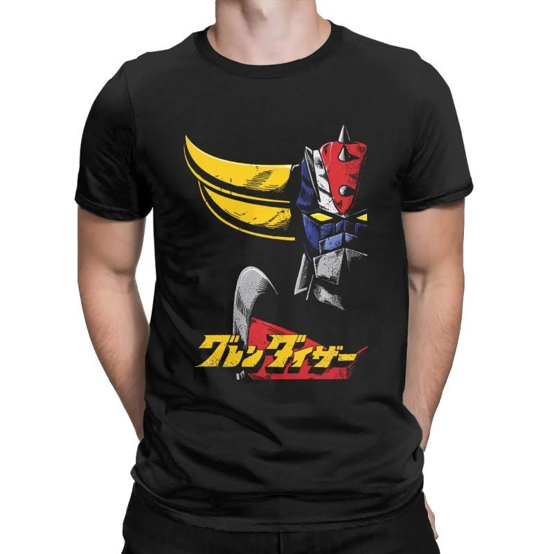 Grendizer Ufo Robot Goldrake Mazinger Z Anime Clothing Mens Shirt 80s Manga Short Sleeve Crewneck TShirt Cotton Classic Tops