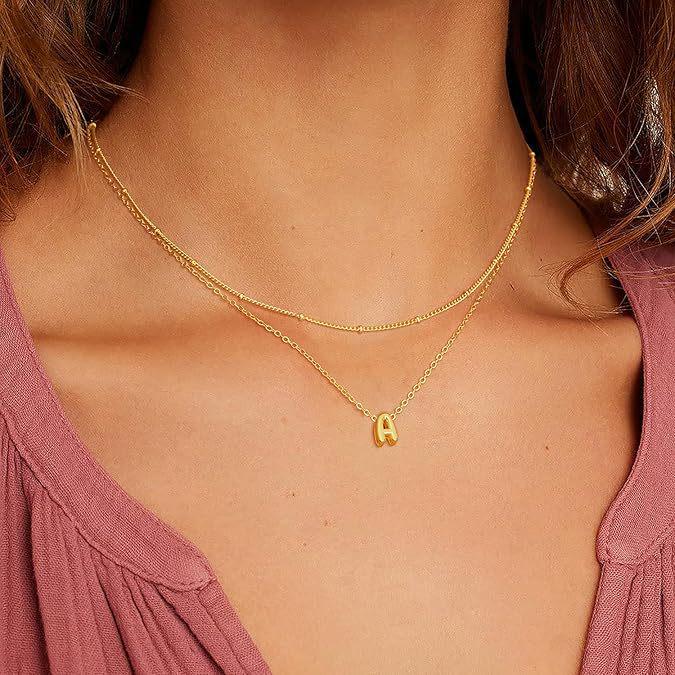 Trendy 26-Letter Pendant Layered Necklace: Elegant Women's Statement Clavicle Chain