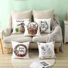 Easter Cartoon Cute Rabbit Digital Printing Short Plush Pillow Covers Decorative for Car Sofa Office Cushion Cover Home Goods