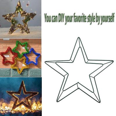 Christmas Pentagram Garland Endant Wreaths For Front Door Party Christmas Decoration Pendant Wall Door Hanging Wreaths