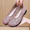 Women's Breathable Mesh Slip-On Shoes - Summer Embroidered Soft Sole, Non-Slip for Middle-Aged & Elderly