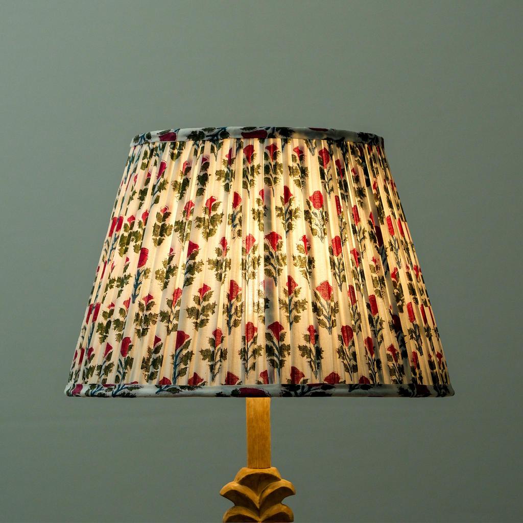 White Pink Block Print Empire Lampshade