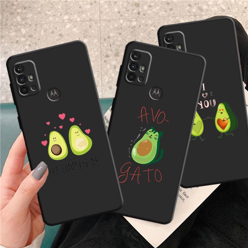 Phone Case for Motorola Moto G22 G82 G52 G31 G60S G30 G71 G50 G51 G200 G9Plus G8Plus G9Power G60 Avocado Aesthetic Black Bag