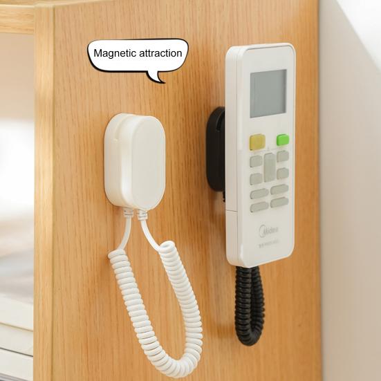 Remote Control Holder with Spring Rope Self-adhesive No Drill TV Air Conditioner