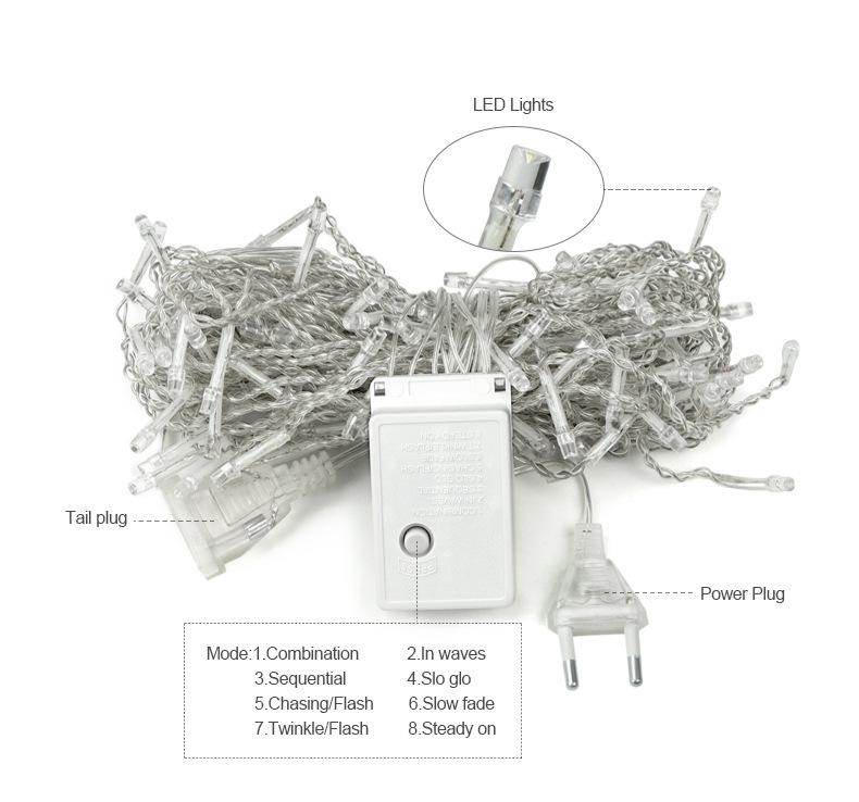 Outdoor Waterproof LED Starry Icicle Fairy String Lights - Holiday Flashing Curtain Decoration