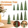 Tabletop Christmas Trees with LED Lights Colorful LED Xmas Tree Hand-Painted Resin Christmas Tree for Home Kitchen Office Decor