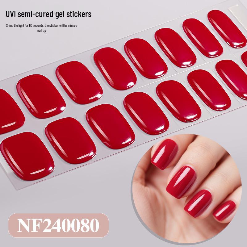 Zhengxiang Japanese Style UV Gel Nail Stickers - Solid Color, Semi-Cured, Popular Light Curing Design