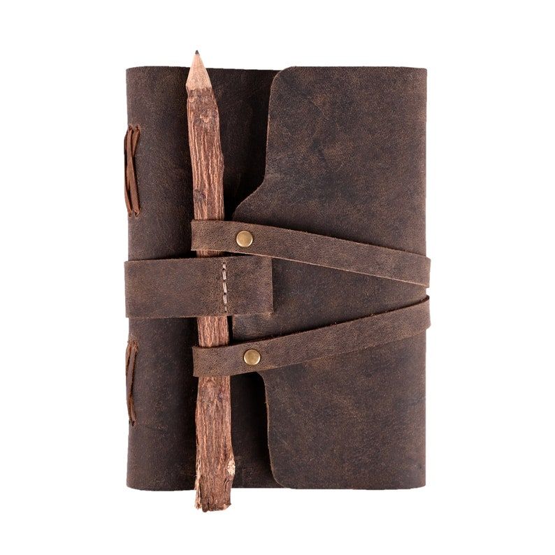 Handmade Treasuree Classic Leather Journal, Un-ruled Notebook/ Sketchbook l Full Grain Leather, Hunter Leather