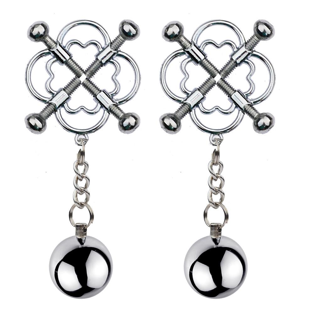 2PCS Metal Adjustable Nipple Clips Labia Clamps Breast Clamps Sexy Toys Boobs Adult Flirt Toys for Couples Valentine's Day Gifts