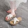 Thick-soled Pearl Slippers for Women To Wear 2025 Summer New Fairy Style with Skirt Lazy Small One-word Drag
