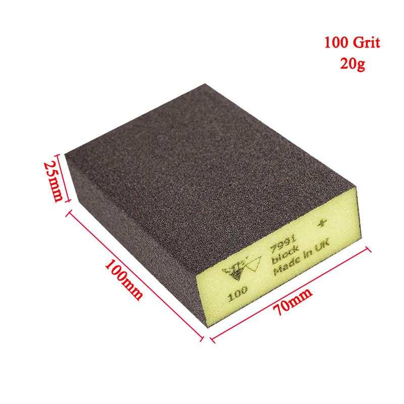 Dual-Sided Sanding Sponge Block for Woodworking, Furniture Polishing & Rust Removal - Wet/Dry Use.