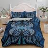 Mandala Duvet Cover Set Blue Flower Abstract Art Pattern Comforter Cover King Queen Size For Teen Adults Bedding Set With Zipper