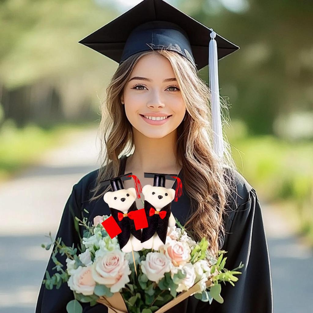 Koundeneko Mini Bouquet di Orsetti di Peluche, Set da 10, Regali di Laurea, Peluche Mini Orsetti Carini, Leggeri e Portatili, Perfetti per Bouquet,