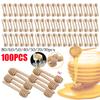 100-1pcs Wooden Honey Stirrers Honey Sticks 8CM Honey Spoon Sticks Drizzle Honey Wedding Party Favors Stirrers for Honey Taste