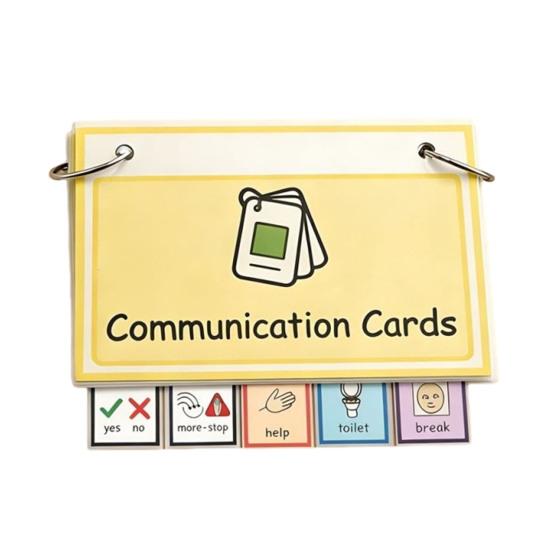 Basic Needs Communication Cards Set Visual Aid Flash Cards for Non-Verbal Speech Delay Portable Picture Exchange System for Special