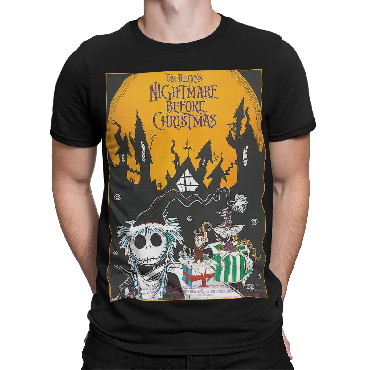 Tim Burtons Nightmare Before Christmas Movie Unisex Graphic Tee Holiday T-Shirt L