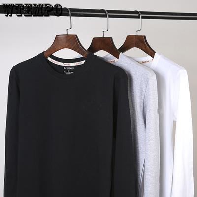 Men's Long Sleeve Comfortable Bottoming Shirt Pure Cotton Washed Sanding Solid Color T-shirt Casual Fashion Multicolor