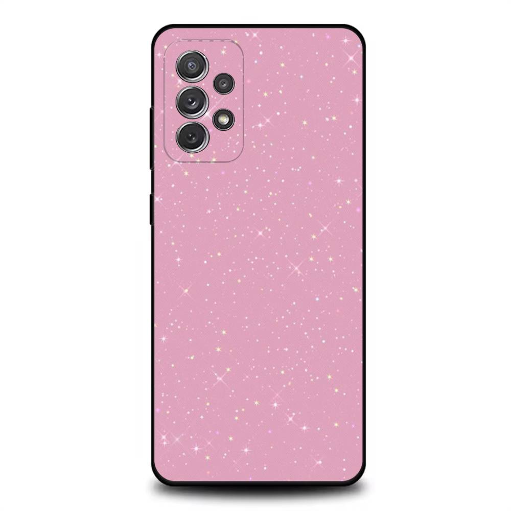 FHNBLJ Gold Pink Glitter Phone Case For Samsung S25,S24,S21,S22,S23,S30,Ultra,S20,Plus,Fe,Lite,Note,10,9,5G Black Cover