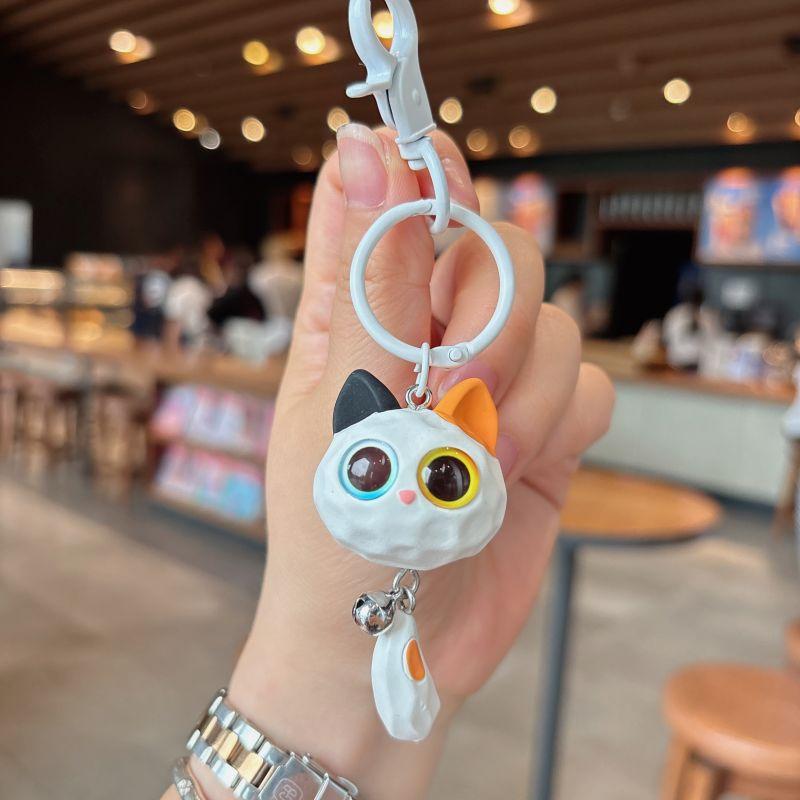 

Милый большой глаз кошачья голова брелок изысканный анти-потеря подвеска кошачья голова креативный высококачественный 3D мультфильм брелок пара