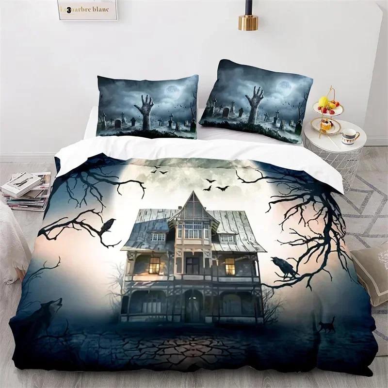 Comforter 3D Print Horror Theme King Zombie Hand Microfiber Gothic Spooky Bedding Set Twin Queen