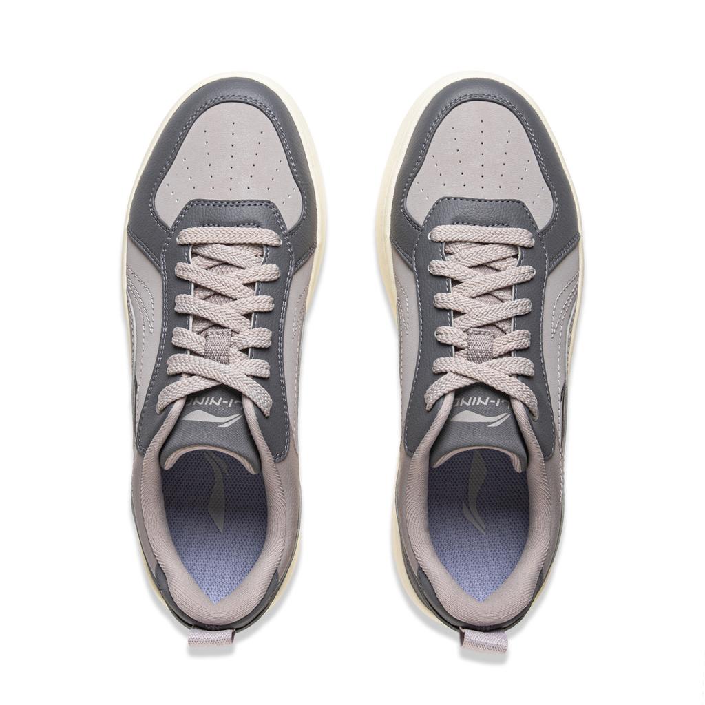Li Ning Wheat Age Slip Resistant, Abrasion Resistant, Breathable, Height Increasing Low top Skateboard Shoes Men's Gray AGCV311-5