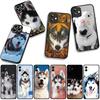 Hülle für Apple iPhone 16 15 14 Plus 13 12 Mini 17 Pro Max + ProMax 16E Air 16+ 15+ Coque Handyhülle Tier Husky Welpe Hund