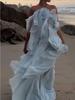 2025 Trendy Women's Off-the-Shoulder Backless Sleeveless Halter Neck Dress with Ruffled Fluffy Skirt