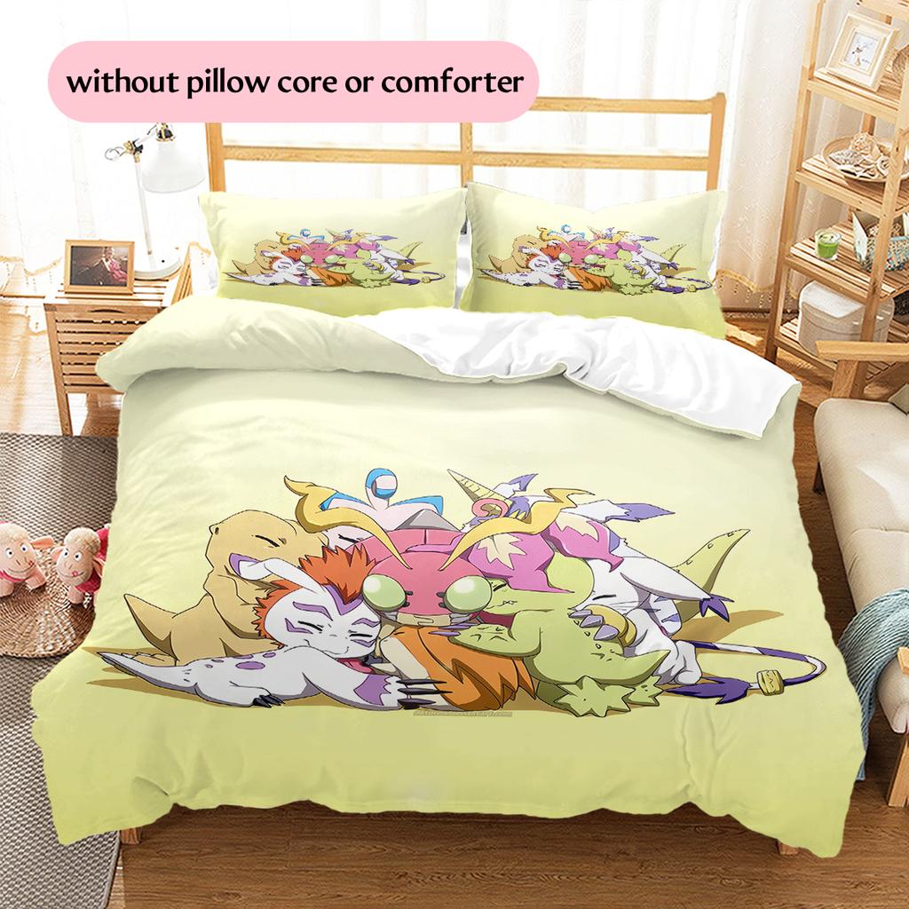 Carina Copripiumino e Federe Digimon, Biancheria da Letto per Camera da Letto Fan Digimon, Regalo Perfetto.chl