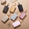 PU-Leder Reißverschluss Schlüsselhalter Organizer Auto Schlüssel Tasche Geldbörse Herren Damen Mode Einfach Schlüsseletui Tasche Schlüsselanhänger Geldbörse