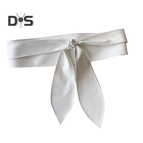 

Женский ремень из искусственной кожи с широкими полями, ретро-дизайн, завязывающийся пояс, платья, пальто, завязывающийся пояс, универсальный аксессуар белый