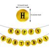 Glossy Gold Round 'Happy New Year' Bunting with 'HAPPY BIRTHDAY' Pull Flowers