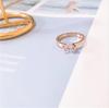 Rose Gold Plated Titanium Steel Diamond Ring - Korean Style Fashion for Women