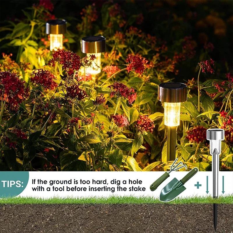 10pcs Outdoor Solar Lights Garden Lights Solar Powered Lamp Lantern Waterproof Landscape Lighting Pathway Yard Decoration
