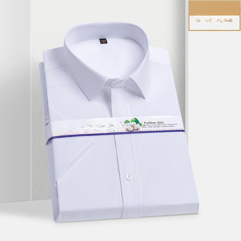 Summer Youth Men's Short Sleeved White Shirt Work Clothes Professional Work Casual Shirts Business Casual Formal Top