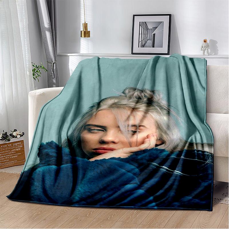 3D Hit Me Hard and Soft Billie Eilish Zpěvačka Měkká flanelová deka na postel, ložnici, pohovku, piknik, přehoz na přikrytí, dárek pro děti