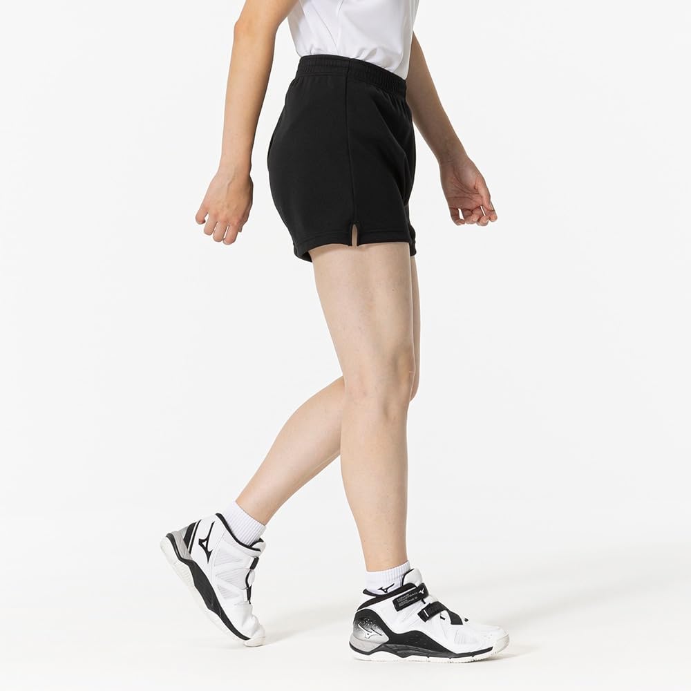 Volleyball Wear Game Knit Inseam 11cm Sweat Quick L [Mizuno] Pants, Material, (L Size), Absorbent, Drying, V2MBB202, Women's, Black,