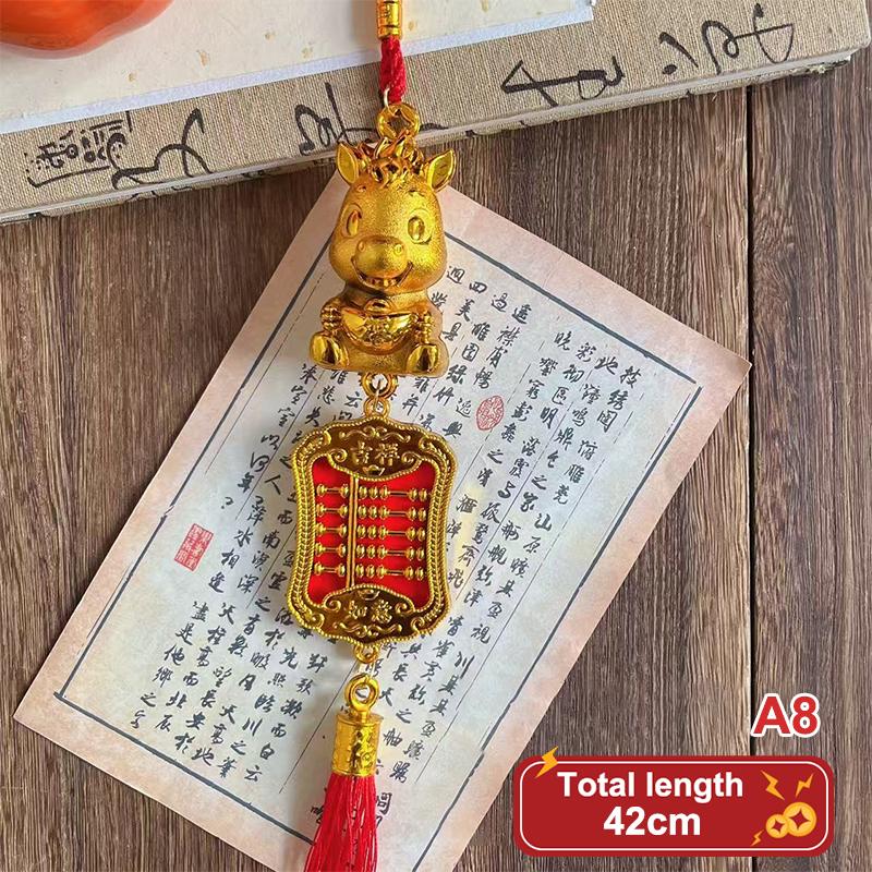 2026 Year Of The Horse Wall Hanging Ornament  Year Lucky Decoration Housewarming Green Plant Potted Small Pendant Gifts