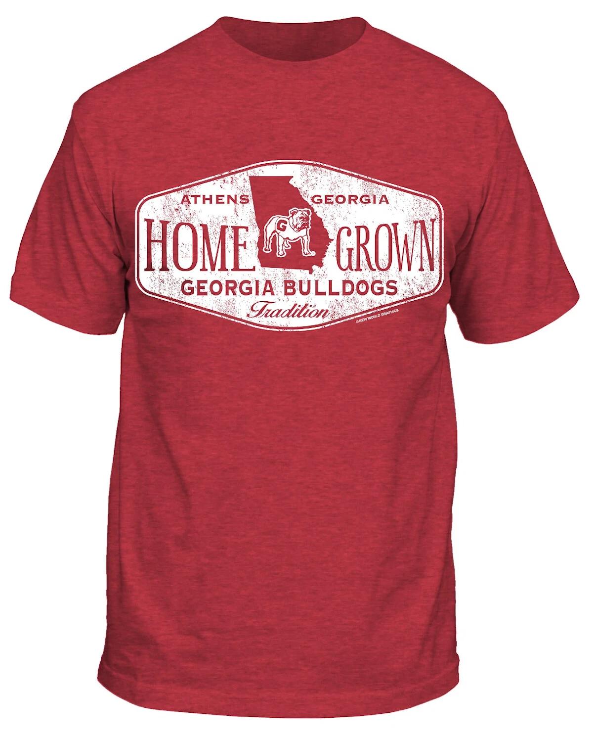 Georgia Bulldogs Men s Red College Home Grown Short Sleeve T shirt on Sale 3XL