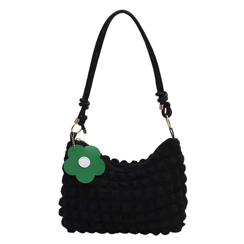 

Женская плиссированная повседневная сумка подмышку, сумка через плечо чёрный