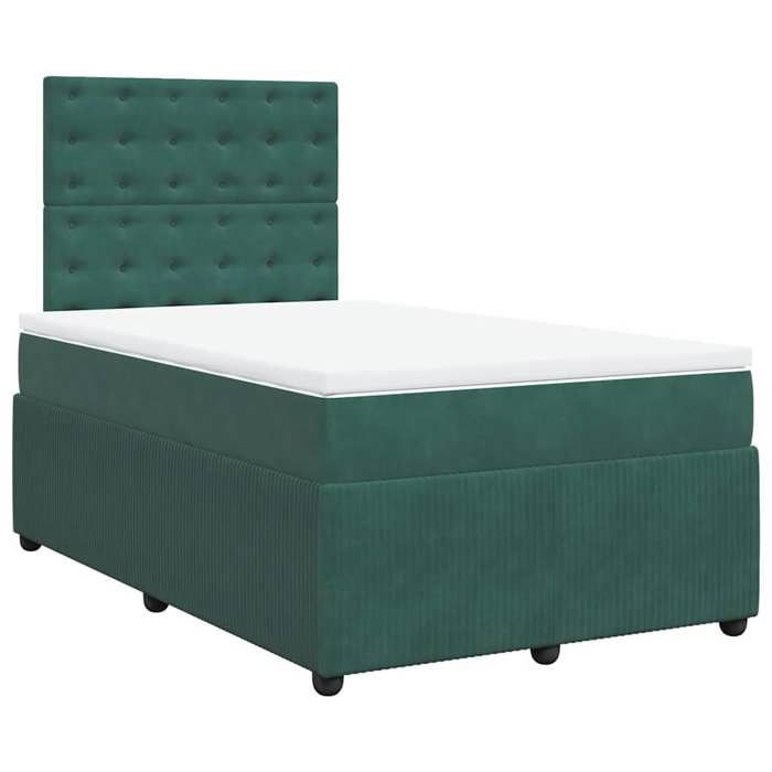 Maison Exclusive - Sommier à lattes de lit et matelas Vert foncé 120x200cm Velours