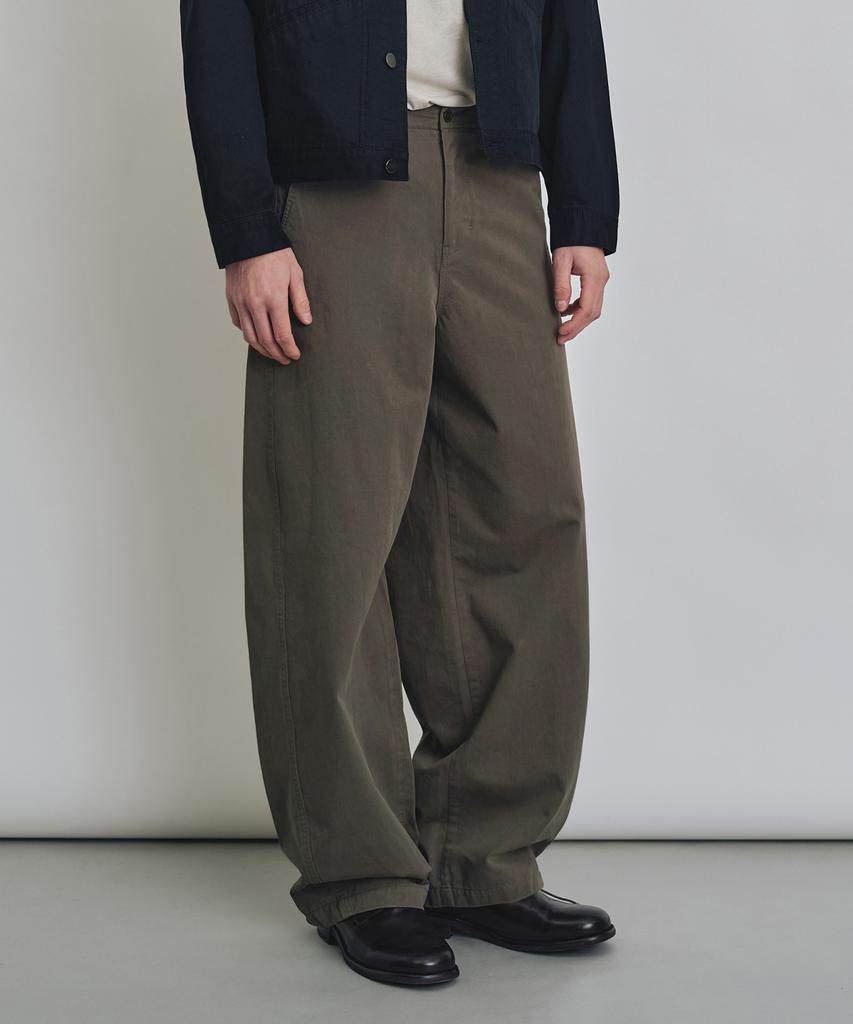 COSTUME O’CLOCK Cotton Washed Curved Pants Ash Brown Coospt251Ashbrown