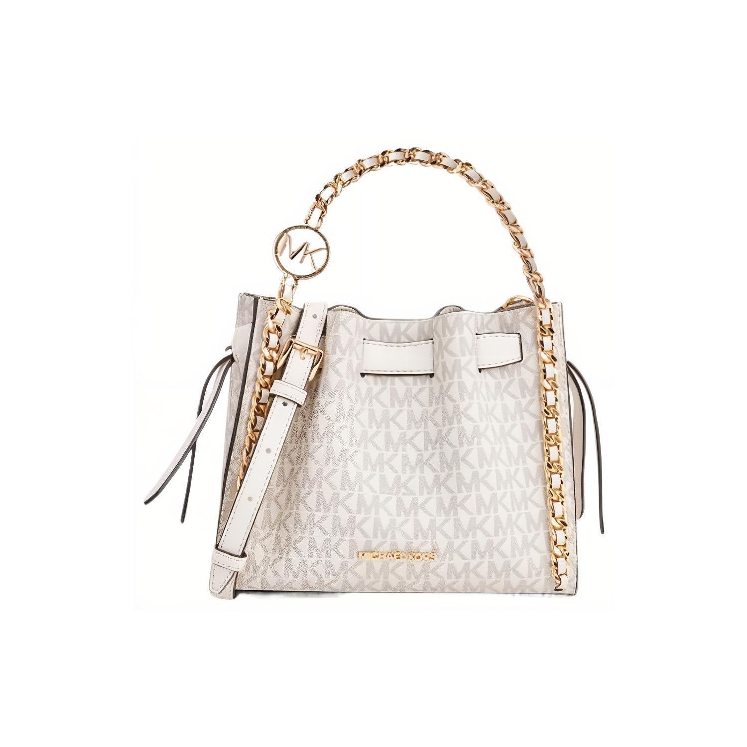

Michael Kors Classic Monogram Chain Quilted Coated Fabric Tote Bag Women Tote Bags Vanilla 35H3G4MC1B-278 Basic Set (Bag+Dust Bag)