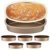 6Pcs Cheese Cake Pan Non Stick Cake Bakeware Carbon Steel Baking Pan Multipurpose Oval Baking Mold for Bread Kitchen Microwave