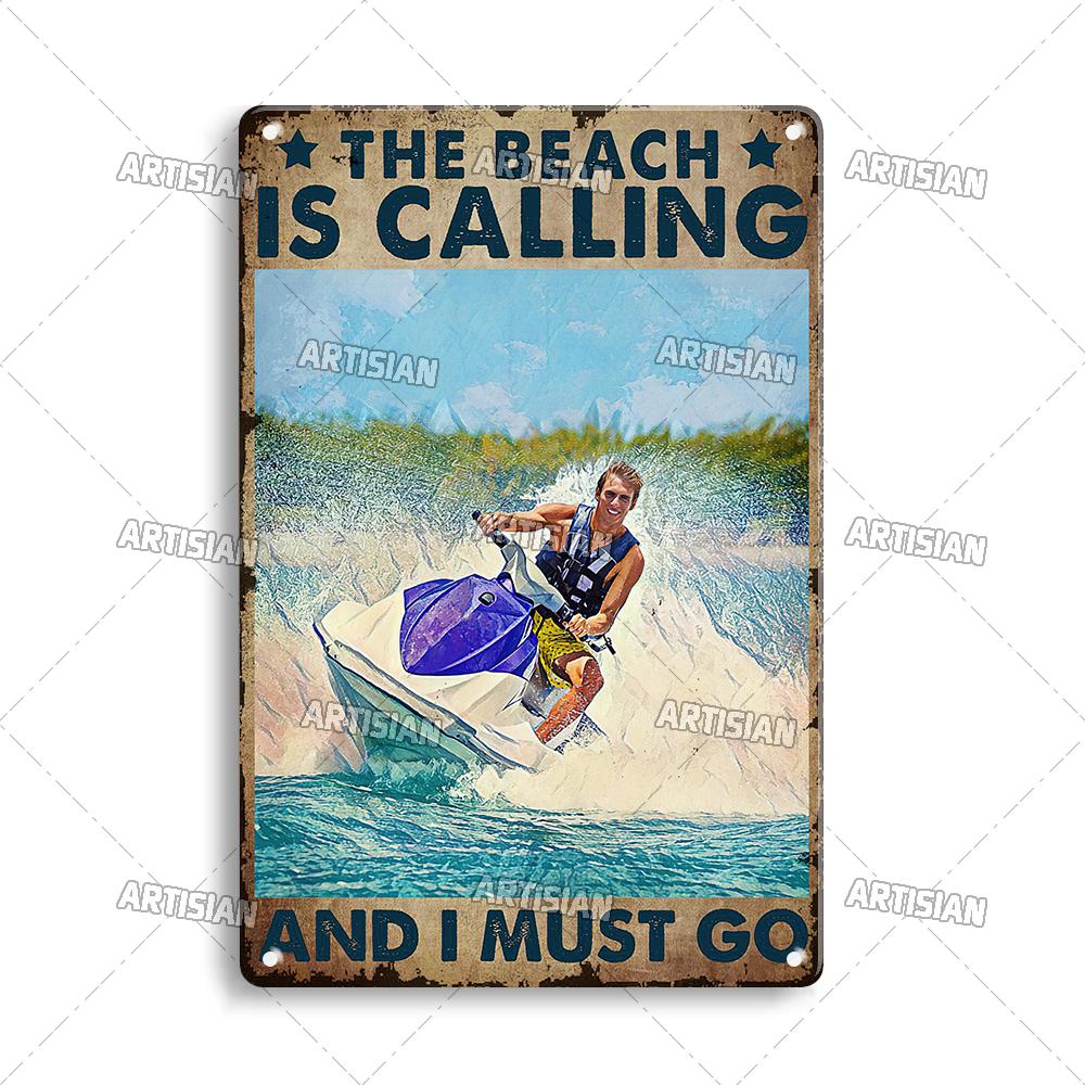 Artisian Rowing Metal Sign Surfing Tin Poster Kayaking Sport Decorative Plate Wall Decor Garage Bar Pub Club Hotel Cafe Kitchen