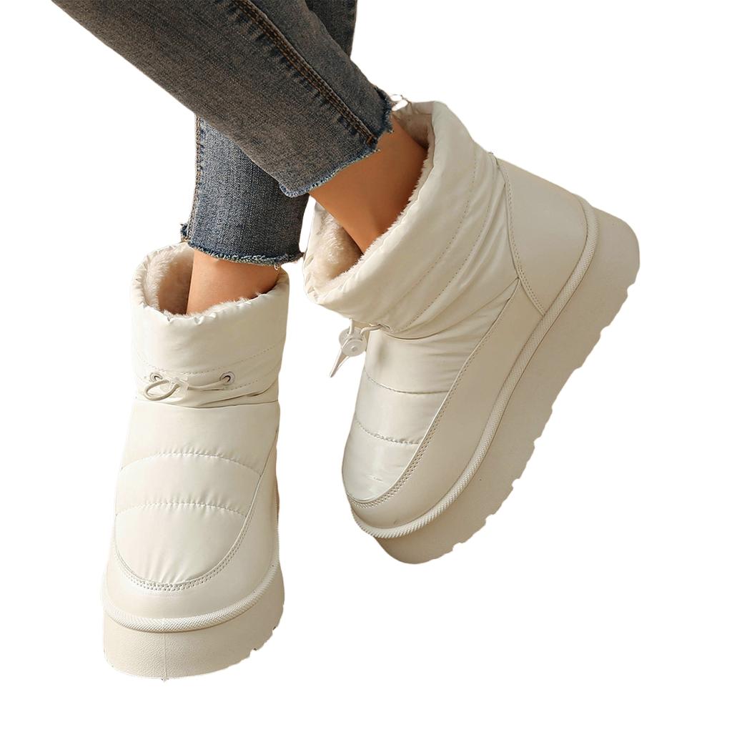 Women's Winter Snow Boots with Thick and Faux Collar - Warm Lined for Cold
