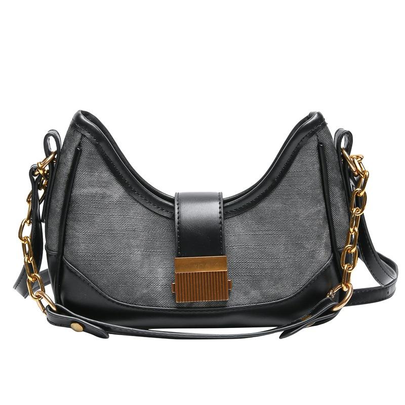 Textured Splicing Portable Underarm Bag Women'S Autumn And Winter Fashion Versatile Shoulder Messenger Bag