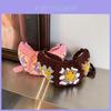 Adorable Knitted Crescent Shaped Kids Bag For Girls With Floral Patterns Perfect For Daily Use