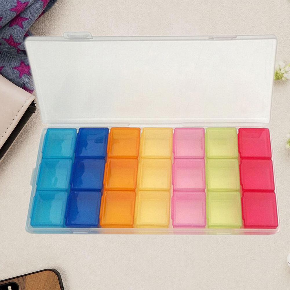 21-Slot  Storage Case Detachable Colorful Mints Splitters Case  Vitamin Pills Containers  Daily Use