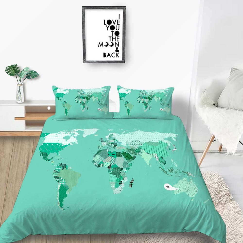 

Новая мода Мода Стиль Duver Чехол Набор Уникальный Дизайн Пододеяльник Набор Мальчиков Подростков King Queen Size Роскошные Постельные Принадлежности Костюм Карта Постельные Наборы EU Single 135x200cm